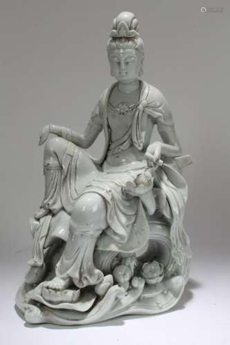 A Chinese Pondering-pose Chinese De Blac Porcelain
