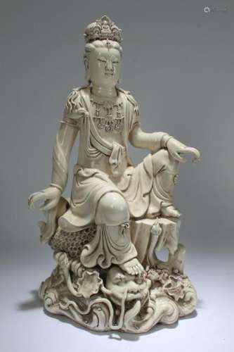 An Estate Chinese Religious Pondering-pose De Blac