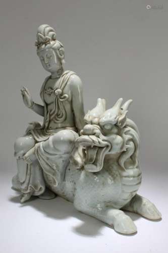 An Estate Chinese De Blac Religious Porcelain Guanyin