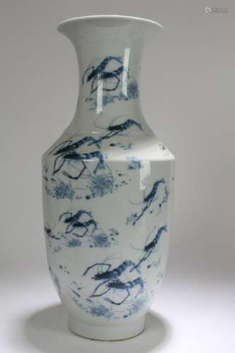 A Chinese Shrimp-fortune Estate Porcelain Massive Vase