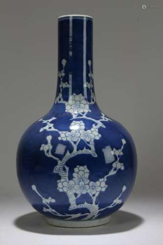 A Chinese Blue and White Nature-sceen Porcelain Vase