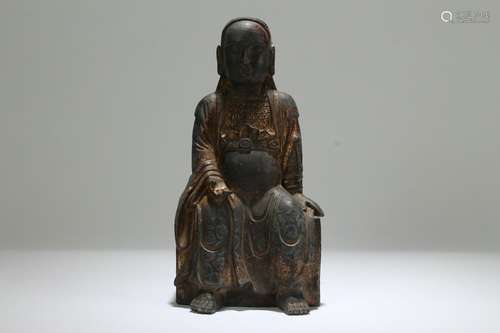 An Estate Chinese Pondering-pose Buddha Statue Display