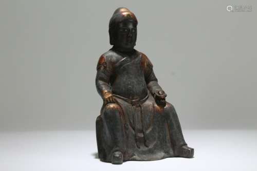 A Chinese Seated Estate Fortune Religious Buddha Statue