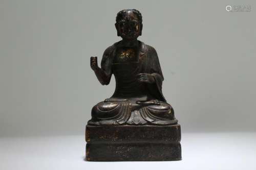 A Chinese Pondering-pose Chinese Buddha Statue Display