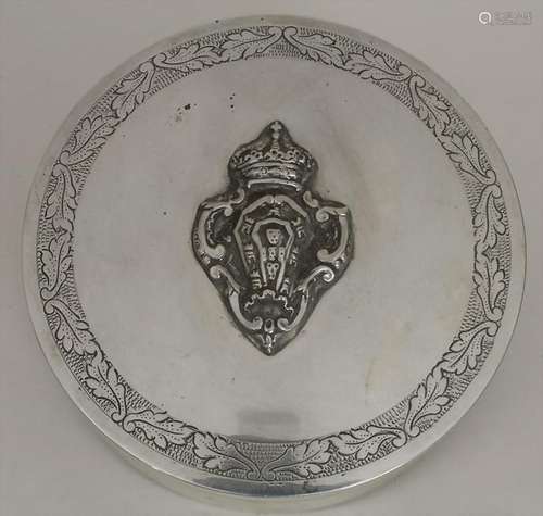 Deckeldose / A covered silver bowl, 19. Jh. Material: