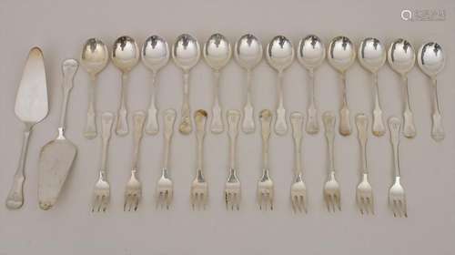 Dessertbesteck / A silver dessert cutlery, Robbe &