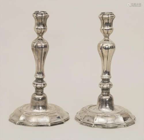 Paar Barock Kerzenleuchter / A pair of Baroque silver