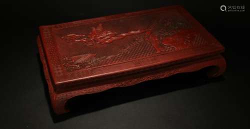 A Chinese Story-telling Estate Lacquer Display Lacquer