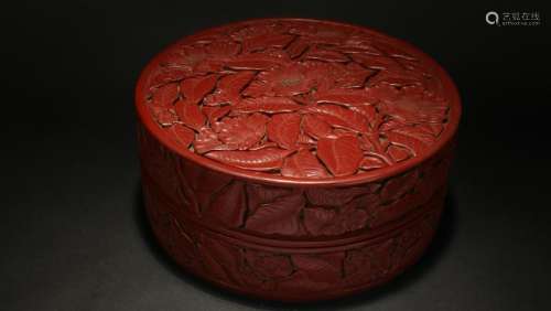An Estate Chinese Plant-filled Fortune Lacquer Box