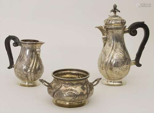 3 Teile Kaffeeset / A silver coffee set, Th. Saakes,