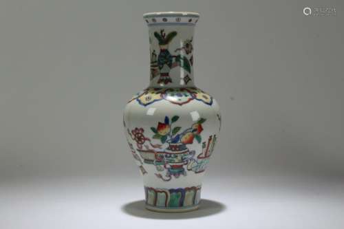An Estate Chinese Peach-fortune Fortune Porcelain Vase