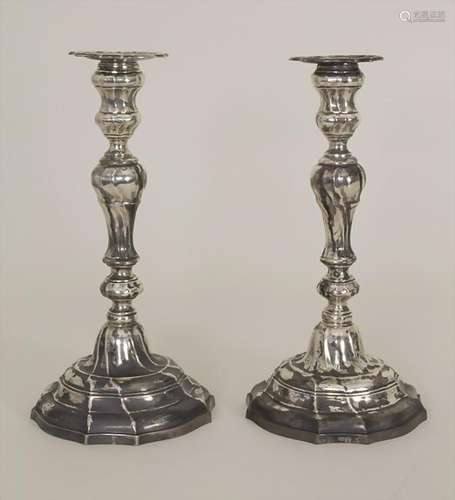 Paar Rokoko Silberleuchter / A pair of Rococo silver