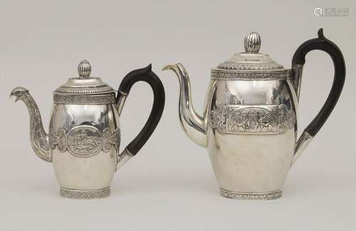 2 Empire Kannen / 2 Empire silver teapots,