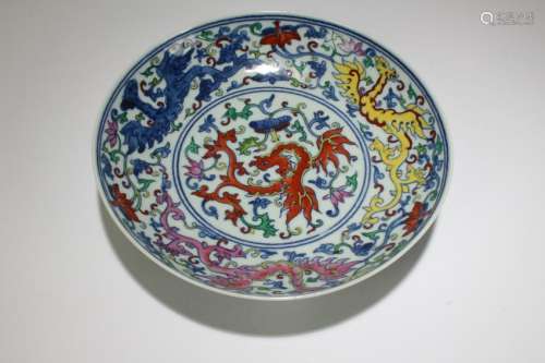 A Chinese Phoenix-fortune Porcelain Plate