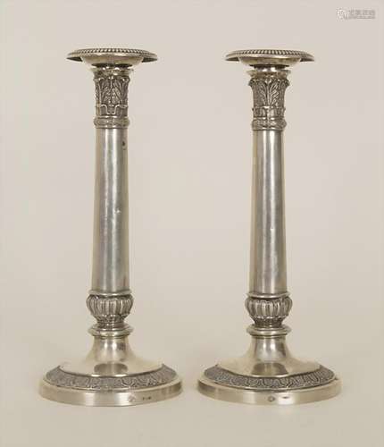 Paar Kerzenleuchter / A pair of silver candlesticks,