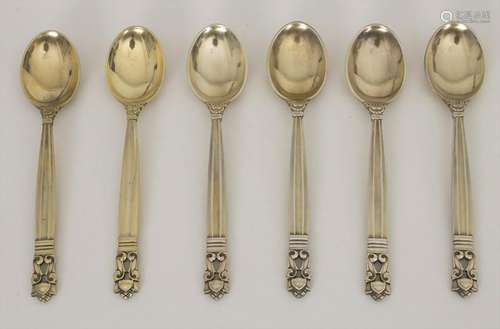 6 Mokkalöffel 'Acorn' / 6 mocha spoons 'Acorn', Georg