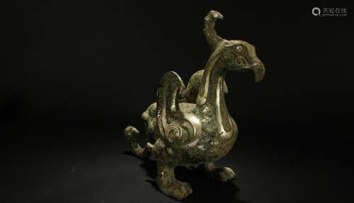 A Chinese Myth-beast Estate Bronze Vessel Statue