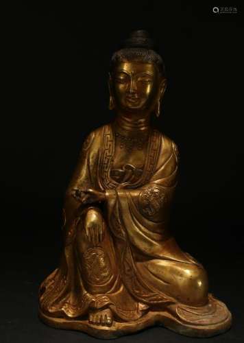 An Estate Chinese Pondering-pose Religious Buddha