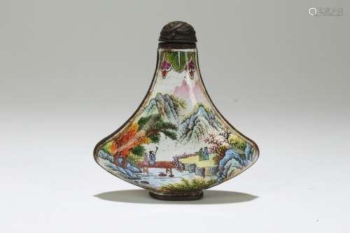 An Estate Chinese Mountain-view Snuff Bottle