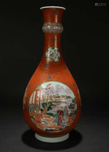 A Chinese Story-telling Estate Porcelain Vase