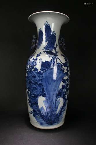 A Massive Chinese Duo-handled Blue and White Porcelain