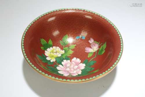 A Chinese Nature-sceen Circular Cloisonne Bowl