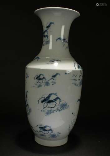 A Chinese Shrimp-portrait Estate Blue and White