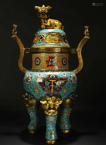 An Estate Chinese Massive Myth-beast Cloisonne