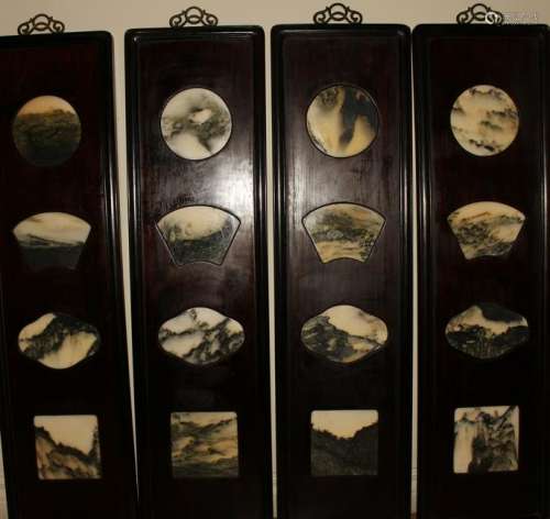 A Collection of Chinese Marble-stone Fengshui Display