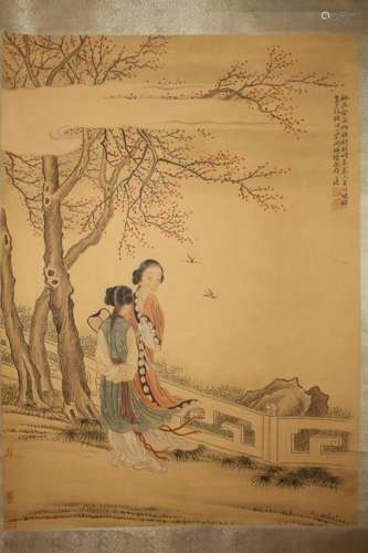 An Estate Chinese Story-telling Fortune Scroll Display