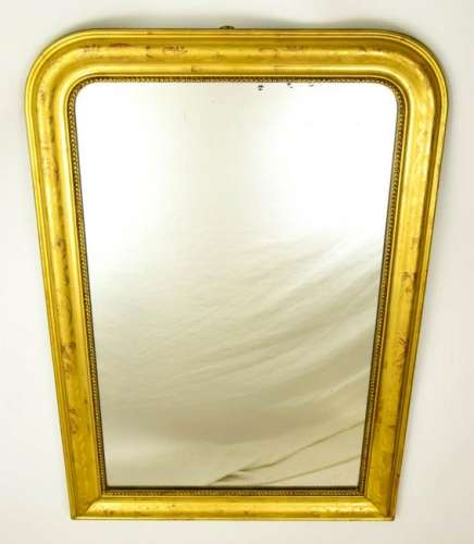 Louis Phillipe Etched Gold Leaf Hanging Mirror