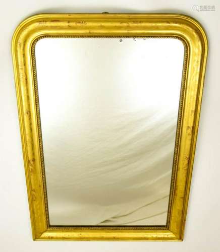 Louis Phillipe Etched Gold Leaf Hanging Mirror