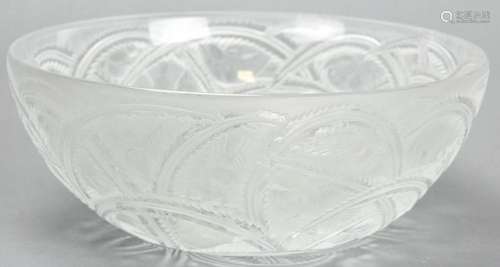 Lalique French Frosted Art Glass Bird Motif Bowl