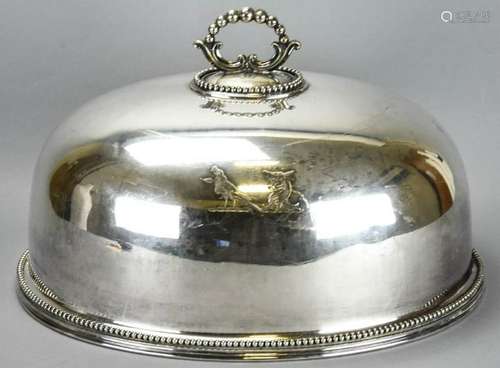 Antique 19th C Silver Plate Dome Cover Tureen Lid