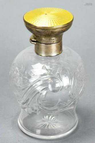 Antique English Sterling & Enamel Perfume Bottle