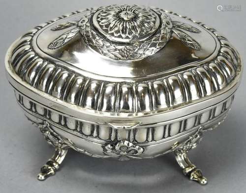 German 800 Silver Footed Jewelry or Table Box