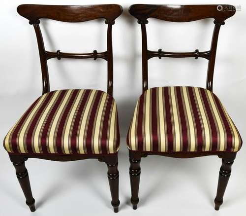 Antique 19th C William IV Carved Side Chairs