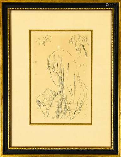 Pierre Bonnard Etching Entitled Jeune Fille Lisant