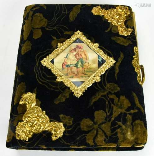 Antique 19th C Velvet & Ormolu Photograph Album