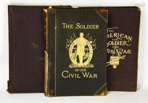 3 Antique Oversized Civil War Illustrated Books