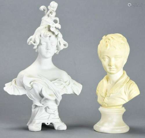 2 Miniature Portrait Bust Statues