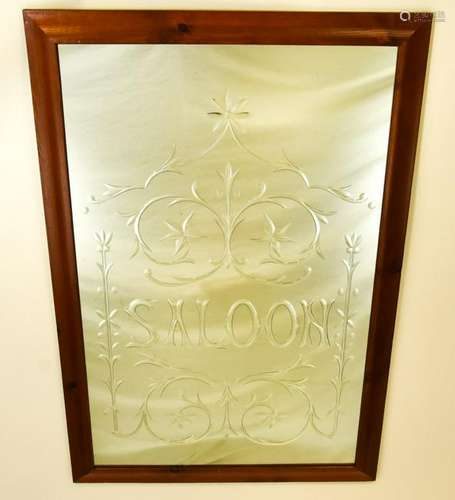 Vintage Advertising Mirrored Glass Saloon Sign