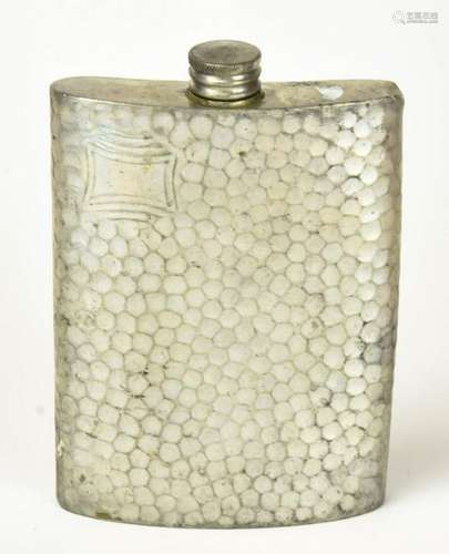 Art Deco Style Hammered Motif Alcohol Flask