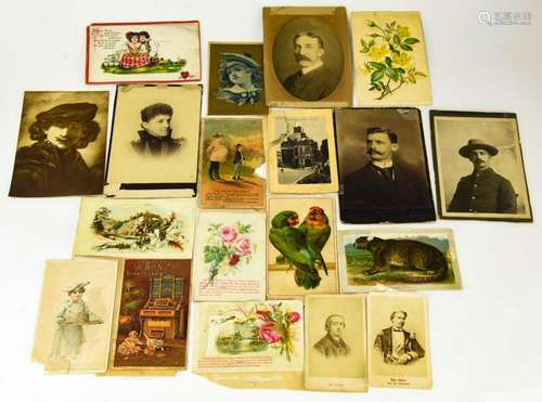 Antique 19th C Ephemera & Postcard Collection