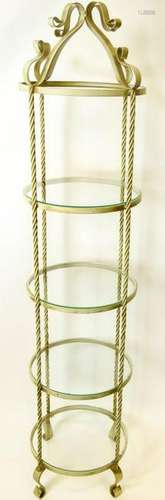 Wrought Iron Glass Shelf Etagere