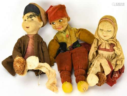 3 Vintage Norah Wellings Hand Made Dolls