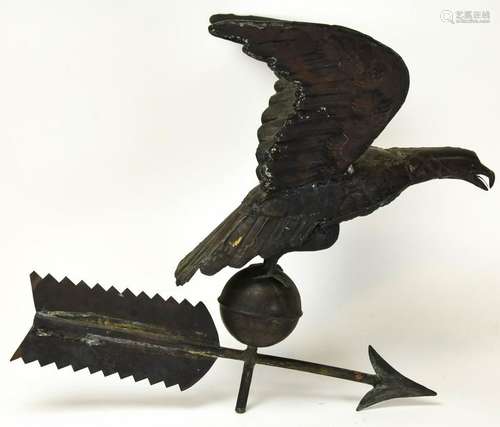 Vintage Copper American Eagle Weather Vane Topper