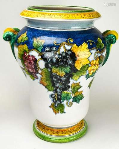 Large Italian Pottery Hand Painted Urn / Planter