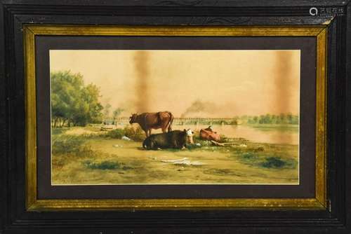 E.H. Miller Original Framed Watercolor Signed 1890