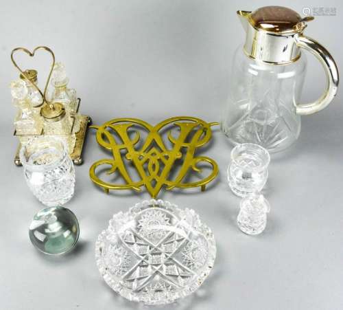 Collection Crystal, Glass, & Brass Tabletop Items